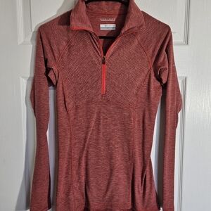 Columbia Sportswear Omni-Wick Outdoor Womens XS 1/4 Zip Top Coral / Red